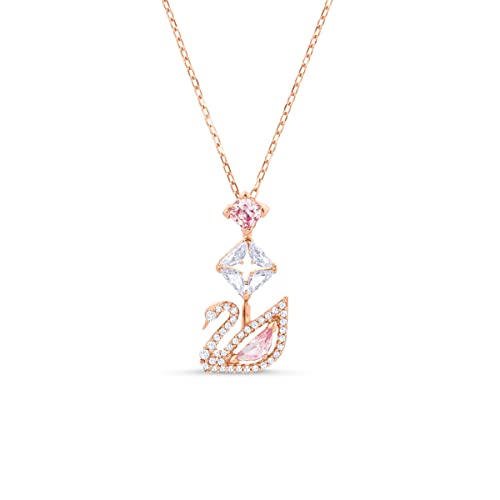 Swarovski Swan Y-Halskette, Schwan, Rosa, Roségold-Legierungsschicht von Swarovski
