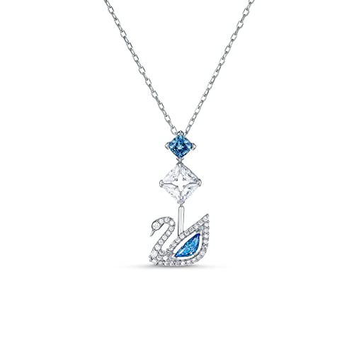 Swarovski Dazzling Swan Y-Halskette, Schwan, Blau, Rhodiniert von Swarovski