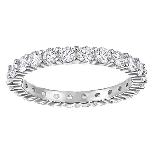 Swarovski Vittore XL Ring, Weißer, Rhodinierter Damenring mit Funkelnden Swarovski Kristallen von Swarovski