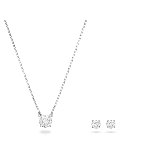 Swarovski Attract Set, Rundschliff, Weiß, Rhodiniert von Swarovski