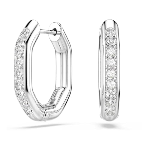 Swarovski Dextera Kreolen, Achteckform, Rundschliff, Weiß, Rhodiniert Swarovski Dextera Kreolen, Achteckform, Rundschliff, Weiß, Rhodiniert von Swarovski