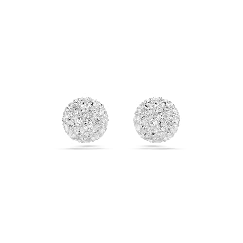 Swarovski Dextera Rhodinierte Rundschliff-Kugel-Ohrstecker, Weiß, 0.6 cm x 0.6 cm, Kristall, Kristall von Swarovski