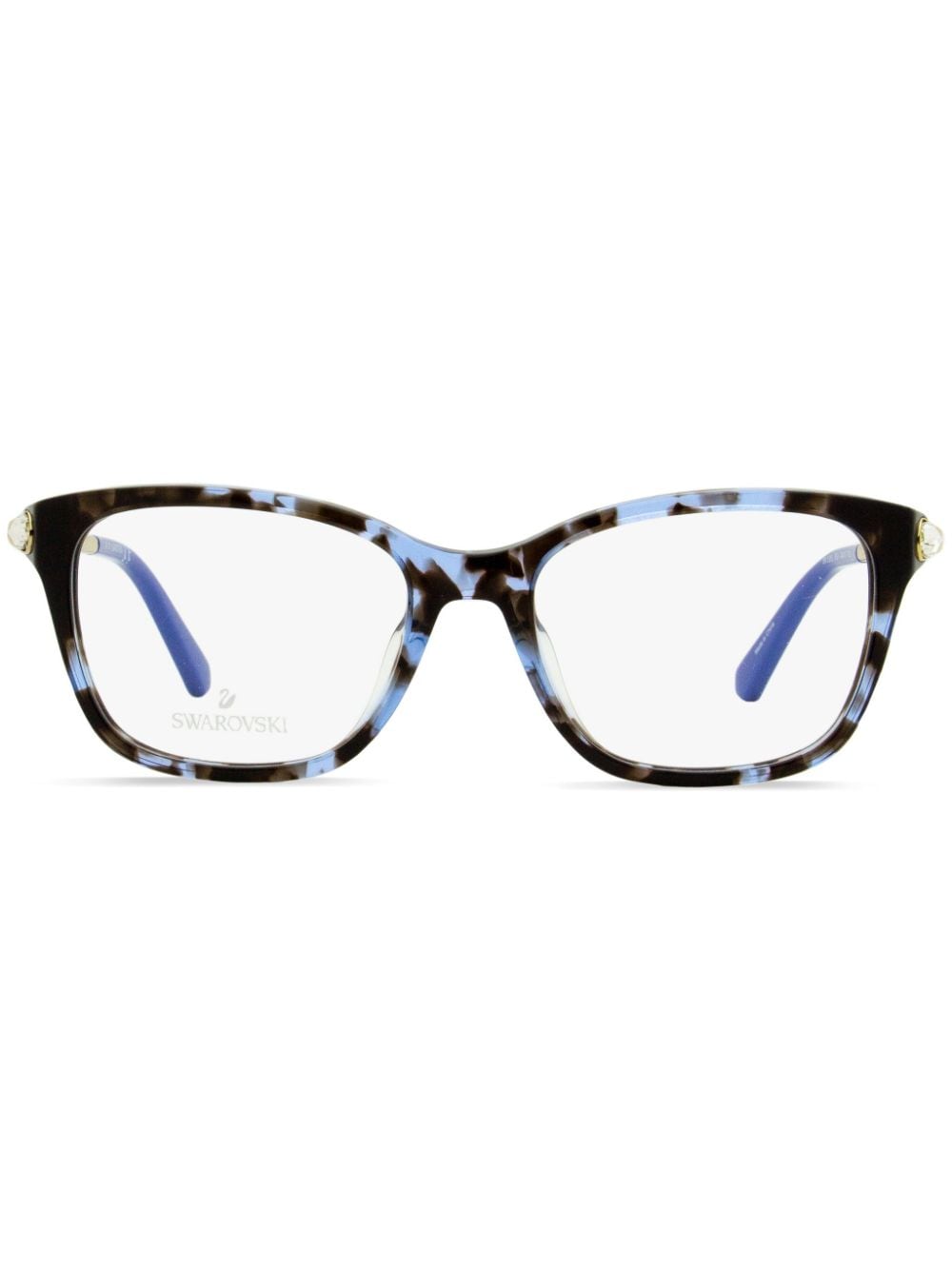 Swarovski Eckige Brille in Schildpattoptik - Blau von Swarovski