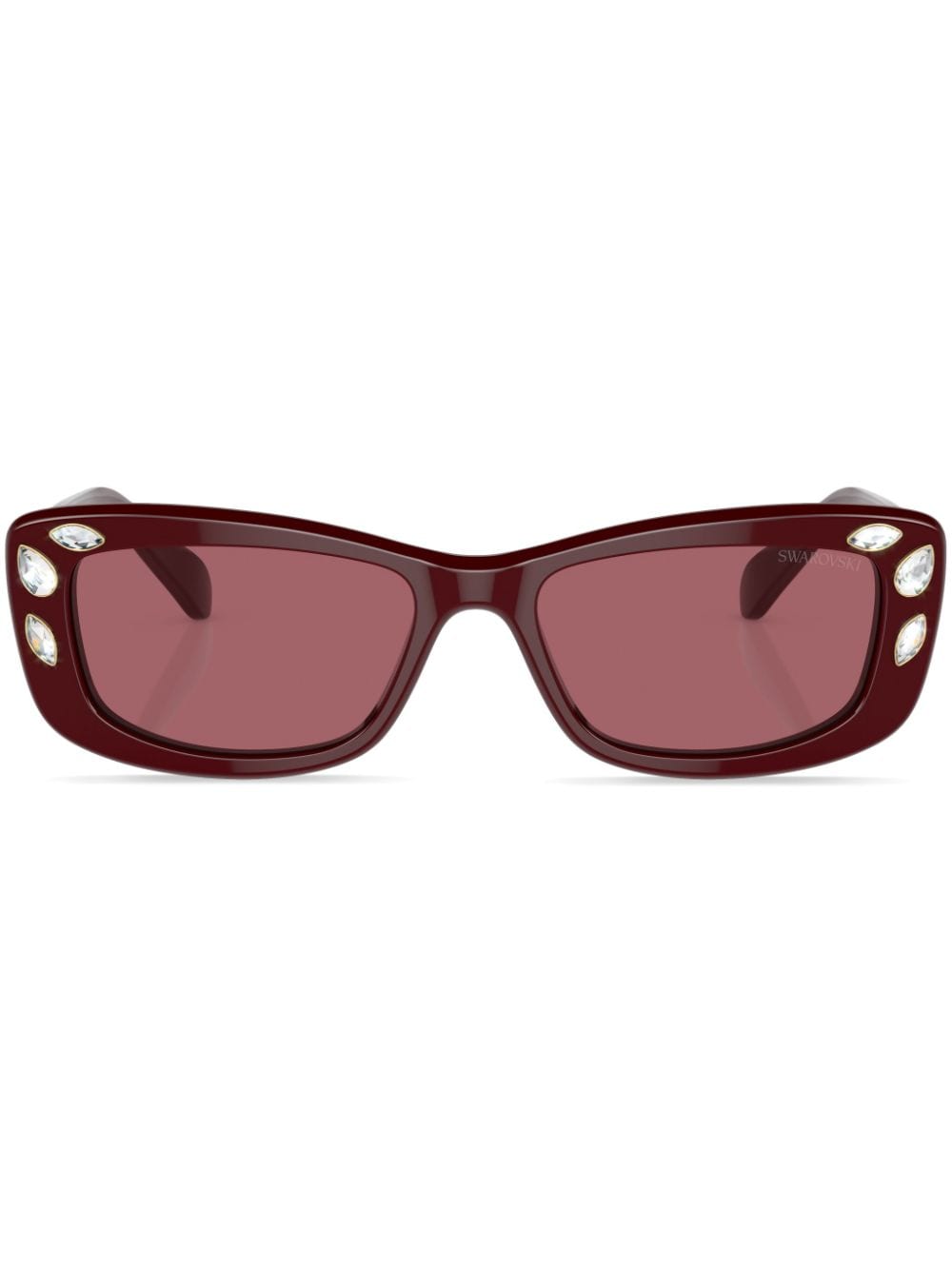 Swarovski Eckige Sonnenbrille mit Kristallen - Rot von Swarovski