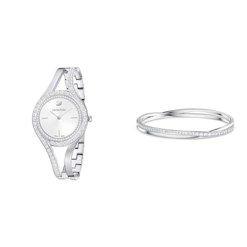 Swarovski Eternal Uhr, Metallarmband, Silberfarben, Edelstahl & Twist Armreif, Weiss, Rhodiniert Swarovski Eternal Uhr, Metallarmband, Silberfarben, Edelstahl & Twist Armreif, Weiss, Rhodiniert von Swarovski