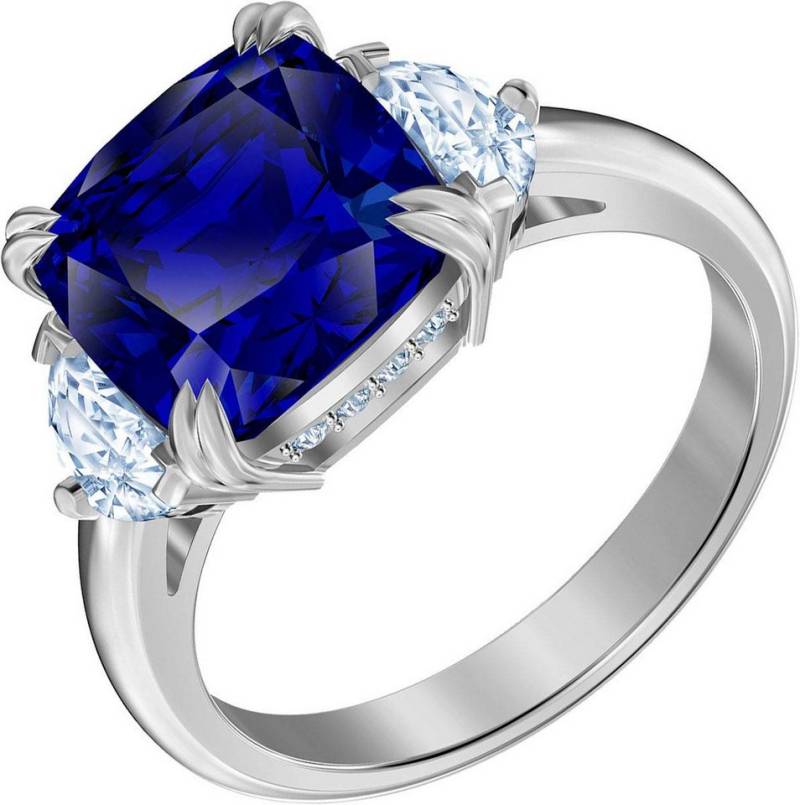 Swarovski Fingerring Attract Cocktail Ring Blue, Rhodium plated 5515714 Größe 52 von Swarovski