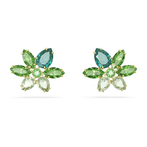 Swarovski Gema Ohrstecker, Vergoldete Damenohrringe mit Zarten Blumen-Motiven und Strahlenden Swarovski Kristallen von Swarovski