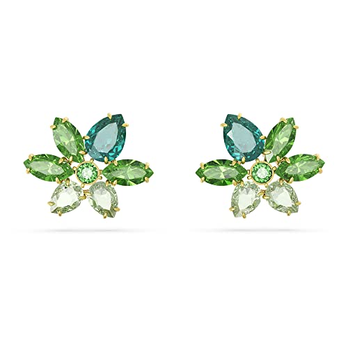 Swarovski Gema Ohrstecker, Vergoldete Damenohrringe mit Zarten Blumen-Motiven und Strahlenden Swarovski Kristallen von Swarovski