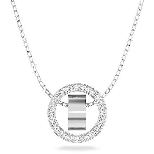 Swarovski Hollow Anhänger, Weiße und Rhodinierte Damenhalskette mit Funkelndem Anhänger in Kristallpavé von Swarovski