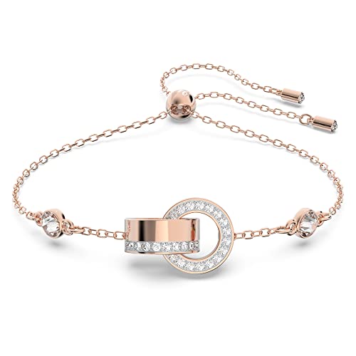 Swarovski Dextera Armband, Rosé Vergoldetes Damenarmband mit Weißem Kristallpavé von Swarovski