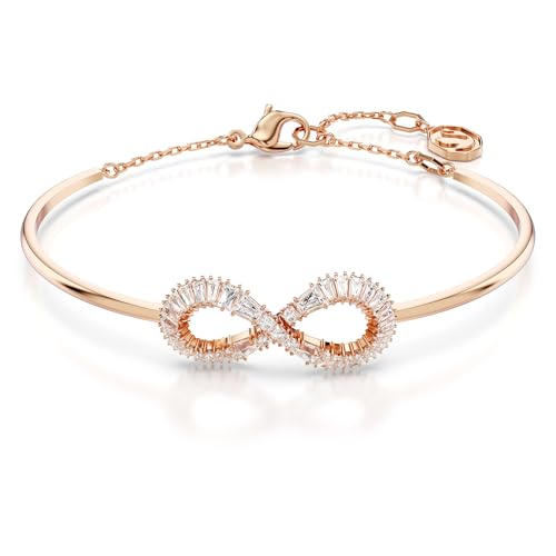 Swarovski Hyperbola Armreif, Unendlichkeit, Weiß, Roségold-Legierungsschicht von Swarovski