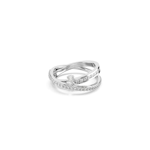 Swarovski Hyperbola Ring, Weißer, Rhodinierter Damenring mit Strahlenden Kristallen in Verschiedenen Schliffen von Swarovski