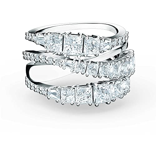 Swarovski Hyperbola Wrap Ring, Verschiedene Schliffe, Weiß, Rhodiniert von Swarovski