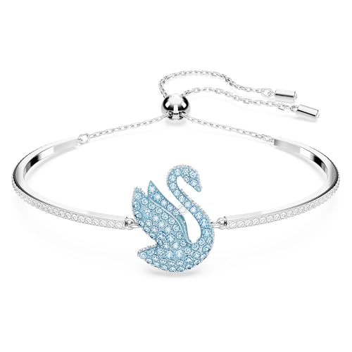 Swarovski Iconic Swan Armreif, Rhodiniertes Damenarmband mit Blauem Schwan und Strahlenden Swarovski Kristallen Swarovski Iconic Swan Armreif, Rhodiniertes Damenarmband mit Blauem Schwan und Strahlenden Swarovski Kristallen von Swarovski