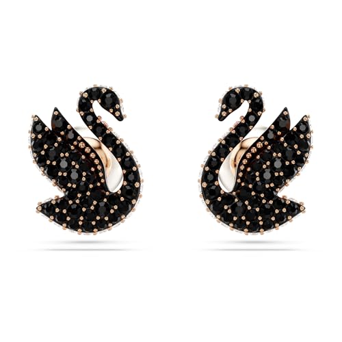 Swarovski Swan Ohrstecker, Schwarze und Rosé Vergoldete Ohrringe mit Schwan-Motiv und Strahlenden Swarovski Kristallen Swarovski Swan Ohrstecker, Schwarze und Rosé Vergoldete Ohrringe mit Schwan-Motiv und Strahlenden Swarovski Kristallen von Swarovski