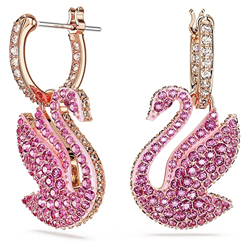 Swarovski Iconic Swan Drop Ohrhänger, Rosé Vergoldete Ohrringe im Schwan-Design mit Strahlenden Swarovski Kristallen von Swarovski