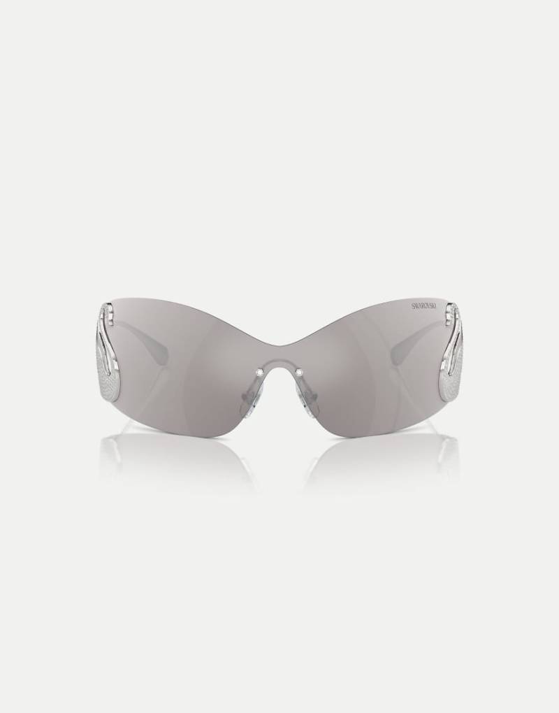 Swarovski - Irregular - Sonnenbrille in Silber mit grauen Gläsern von Swarovski
