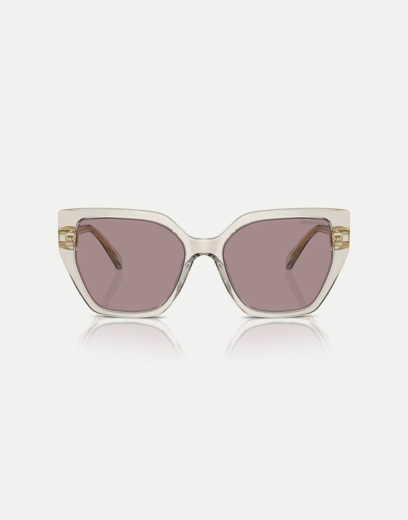Swarovski - Irregular - Sonnenbrille in transparentem Beige mit lila Gläsern-Neutral von Swarovski