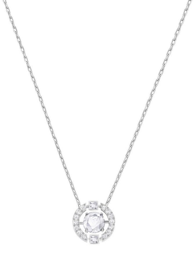 Swarovski Kette mit Anhänger Sparkling Dance Round, weiss, Rhodiniert, 5286137, mit Swarovski® Kristall von Swarovski