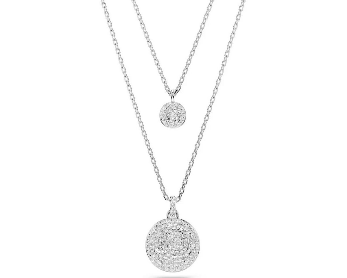 Swarovski Kette mit Anhänger Swarovski Anhänger Meteora 5684244 im Lagenlook, Weiß, Rhodiniert (1-tlg) von Swarovski