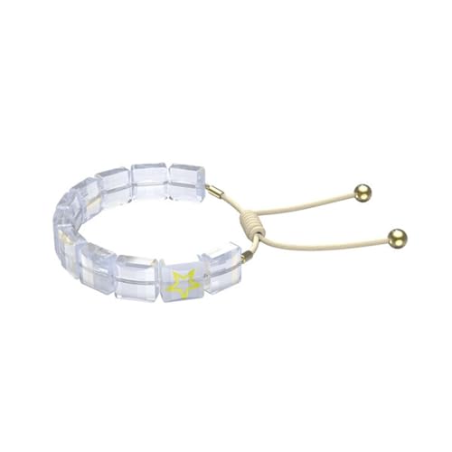 Swarovski Letra Armband, Vergoldetes Kordel-Armband mit Weißen Kristallen und Stern-Motiv von Swarovski