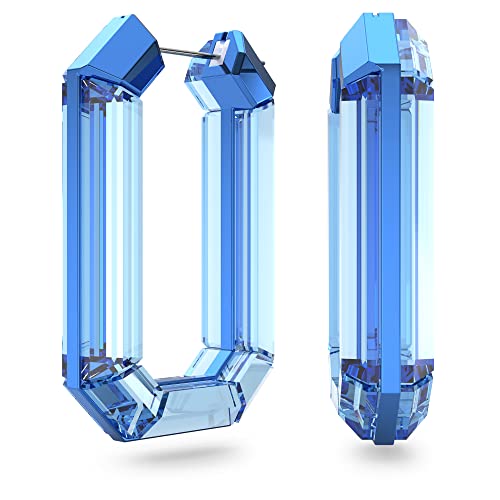 Swarovski Lucent Kreolen, Blaue Statement Ohrringe mit Geschliffenem Swarovski Kristall von Swarovski