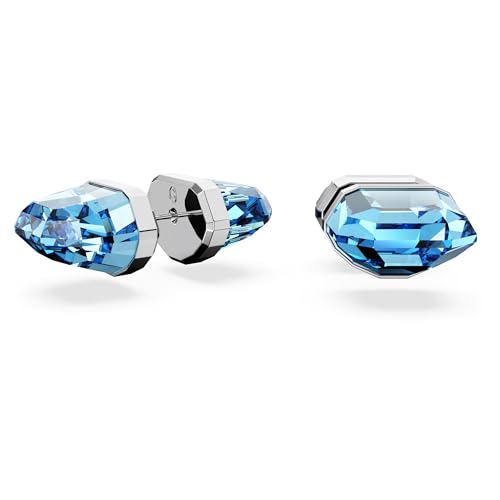 Swarovski Lucent Ohrstecker, Rhodinierte Ohrringe mit Blauen Swarovski Kristallen von Swarovski