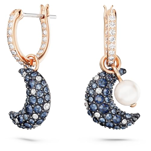 Swarovski Luna Drop-Ohrhänger, Rosé Vergoldete Ohrringe mit Mond-Motiv und Strahlenden Swarovski Kristallen von Swarovski