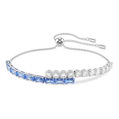 Swarovski Matrix Armband, Verschiedene Schliffe, Blau, Rhodiniert von Swarovski