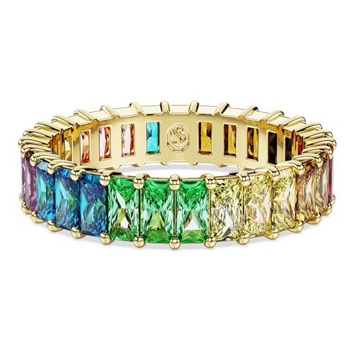 Swarovski Matrix Ring, Mehrfarbiger und Vergoldeter Damenring mit Bunten Swarovski Kristallen von Swarovski