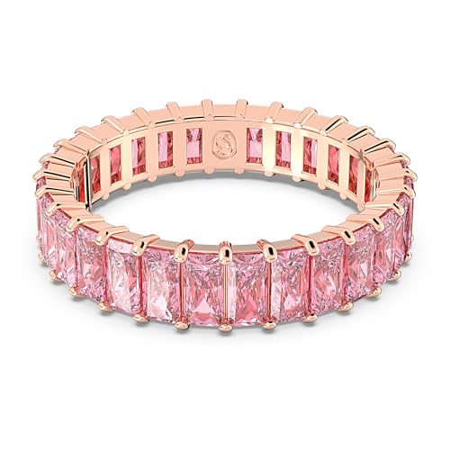 Swarovski Matrix Ring, Rosé Vergoldeter Damenschmuck mit Strahlenden Rosa Swarovski Kristallen von Swarovski