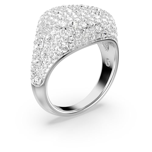 Swarovski Sublima Cocktailring, Weißer und Rhodinierter Damenring mit Brillanten Swarovski Kristallen von Swarovski
