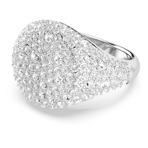 Swarovski Sublima Cocktailring, Weißer und Rhodinierter Damenring mit Brillanten Swarovski Kristallen von Swarovski