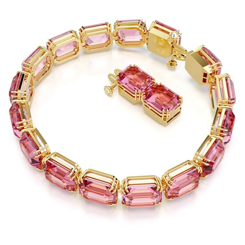 Swarovski Millenia Armband, Oktagon-Schliff, Rosa, Goldlegierungsschicht von Swarovski