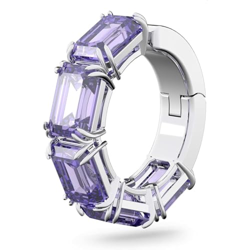 Swarovski Millenia Ohrspange, Rhodinierte Kreolen mit Strahlenden Violetten Kristallen von Swarovski