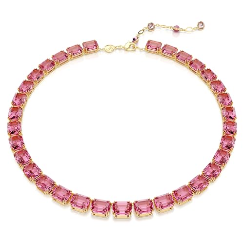 Swarovski Millenia Halskette, Oktagon-Schliff, Rosa, Goldlegierungsschicht von Swarovski