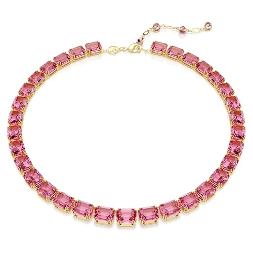 Swarovski Millenia Halskette, Oktagon-Schliff, Rosa, Goldlegierungsschicht von Swarovski