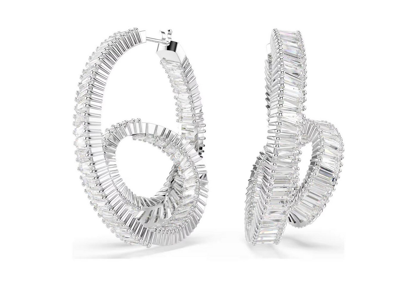 Swarovski Ohrring-Set Swarovski Creolen Matrix 5727113 Baguette-Schliff, Rhodiniert von Swarovski