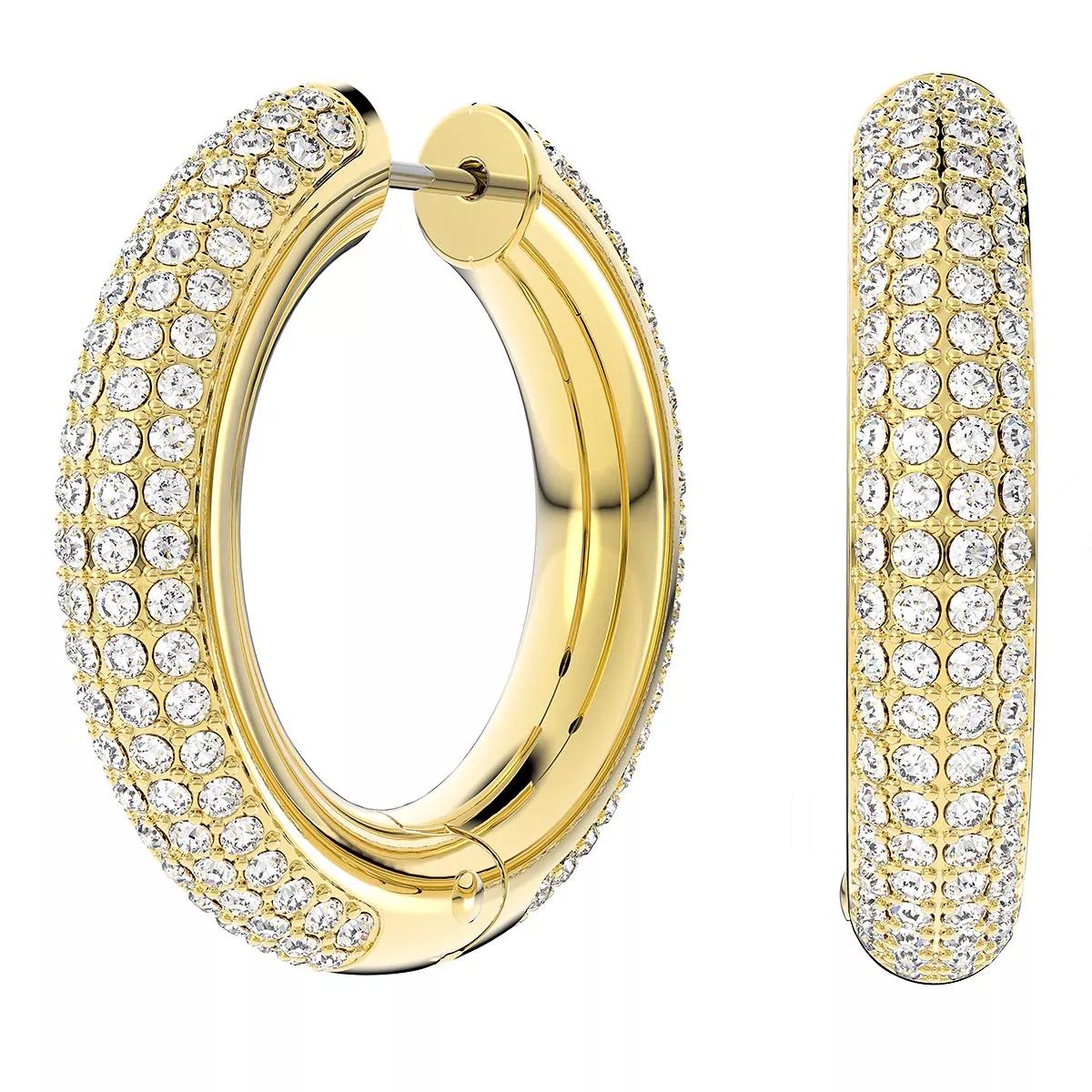 Swarovski Ohrringe - Dextera hoop Medium Gold-tone plated - Gr. unisize - in Weiß - für Damen von Swarovski