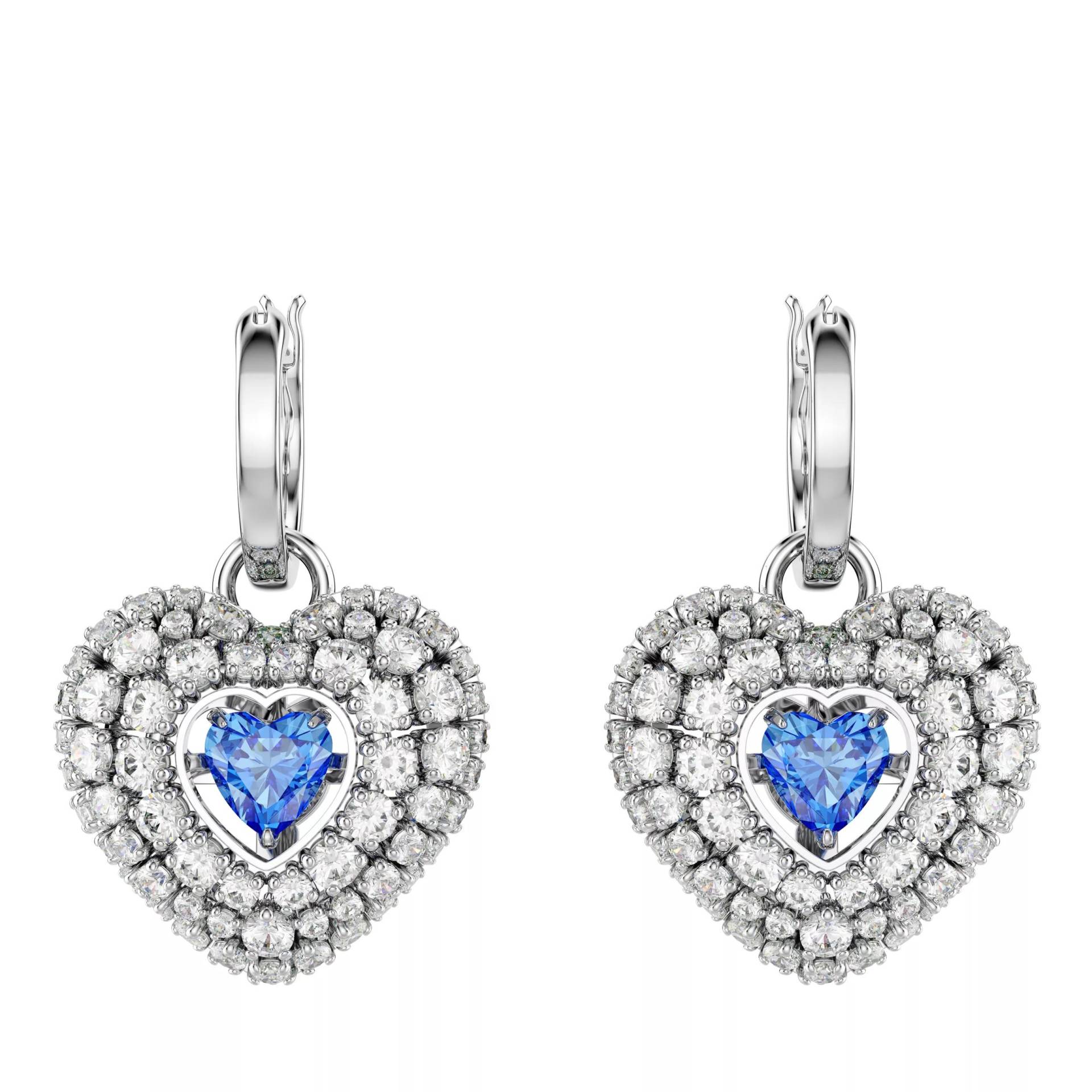 Swarovski Ohrringe - Hyperbola drop earrings, Heart, Rhodium plated - Gr. unisize - in Blau - für Damen von Swarovski