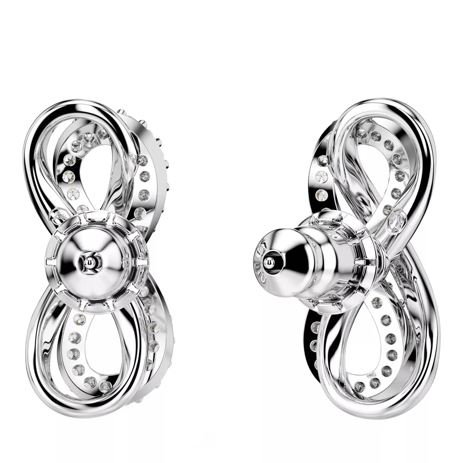 Swarovski Ohrringe - Hyperbola stud earrings, Infinity, Rhodium plated - Gr. unisize - in Weiß - für Damen von Swarovski