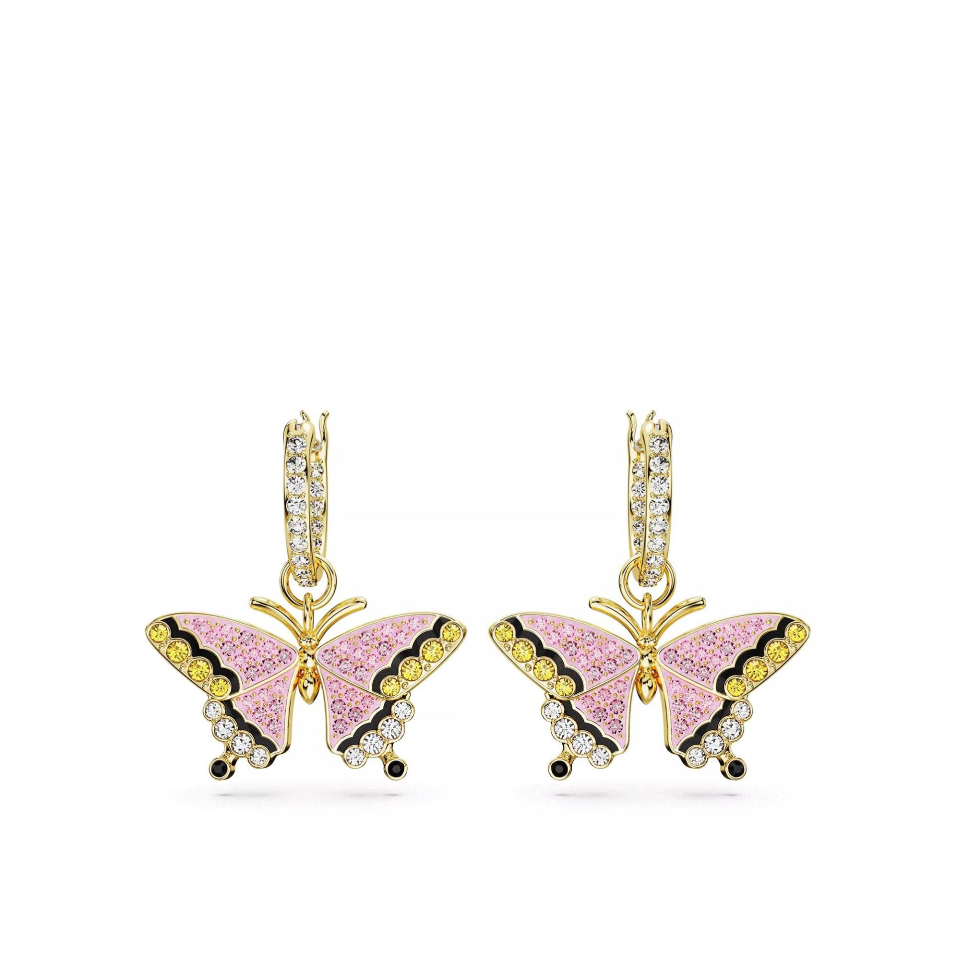 Swarovski Ohrringe - Idyllia drop earrings, Butterfly, Gold-tone plated - Gr. unisize - in Mehrfarbig - für Damen von Swarovski