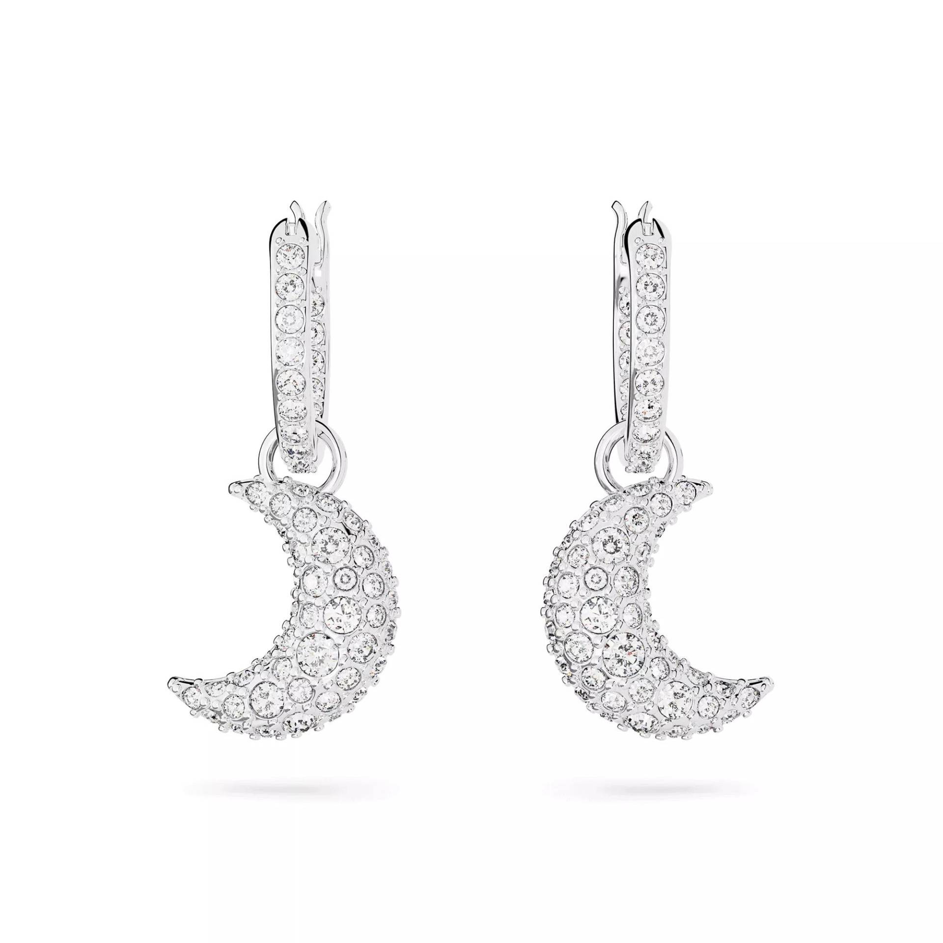 Swarovski Ohrringe - Luna drop earrings, Moon, Rhodium plated - Gr. unisize - in Weiß - für Damen von Swarovski