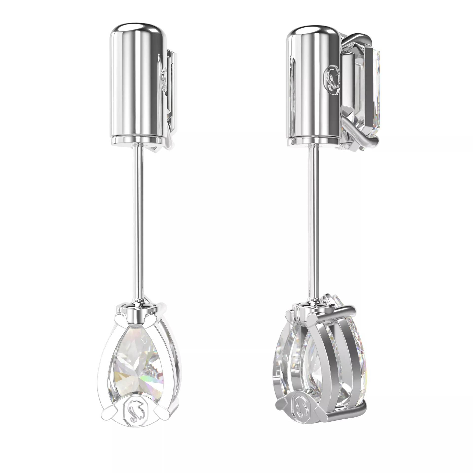 Swarovski Ohrringe - Mesmera bar earrings, Mixed cuts, Rhodium plated - Gr. unisize - in Weiß - für Damen von Swarovski