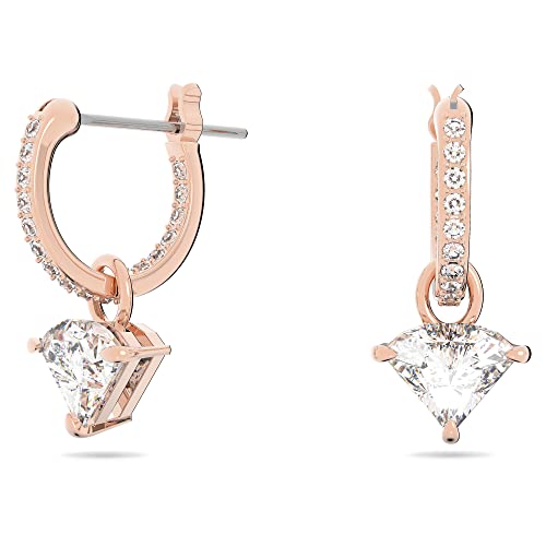 Swarovski Ortyx Drop-Ohrhänger, Weiße, Rosé Vergoldete Ohrringe mit Strahlenden Kristallen und Pavé von Swarovski