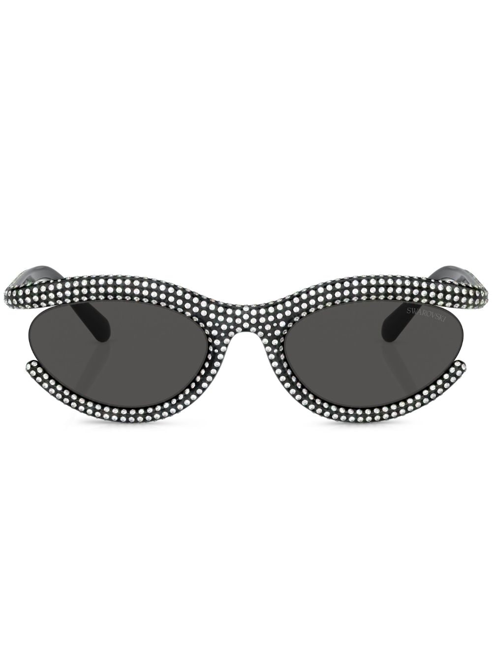 Swarovski Ovale Sonnenbrille mit Kristallen - Schwarz von Swarovski