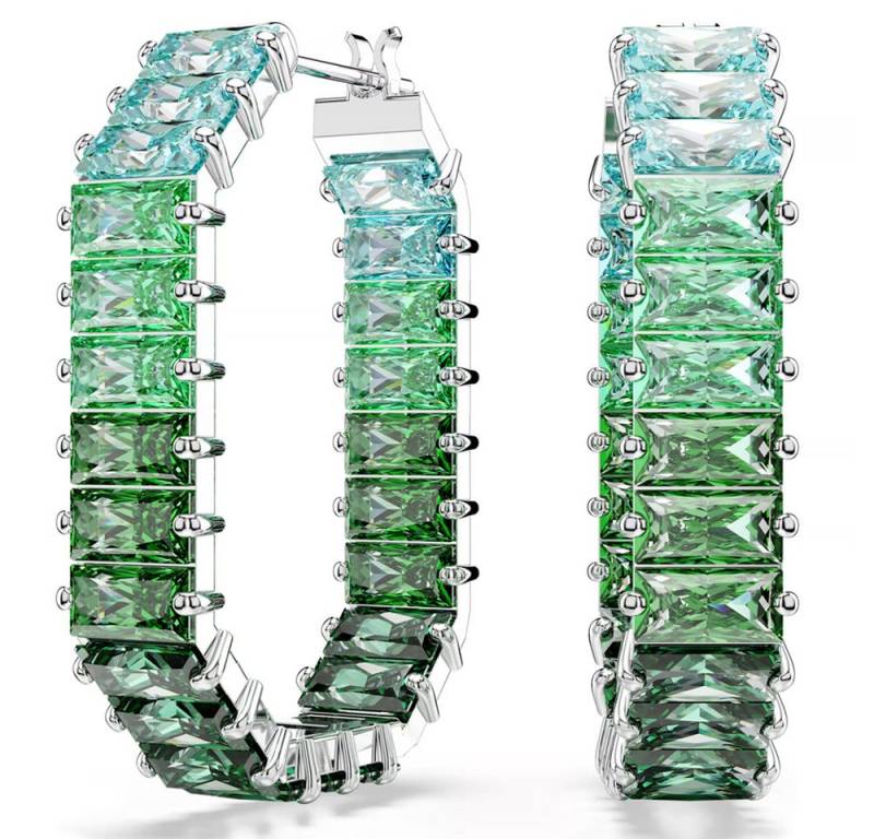 Swarovski Paar Creolen Kreolen Matrix Baguette Grün 5705787 von Swarovski