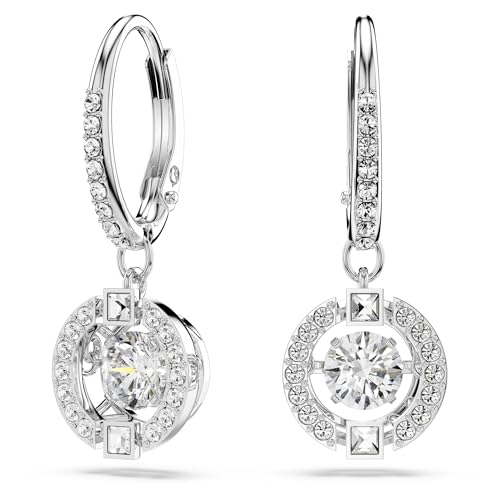 Swarovski Una Ohrringe, Rund, Weiss, Rhodiniert Swarovski Una Ohrringe, Rund, Weiss, Rhodiniert von Swarovski