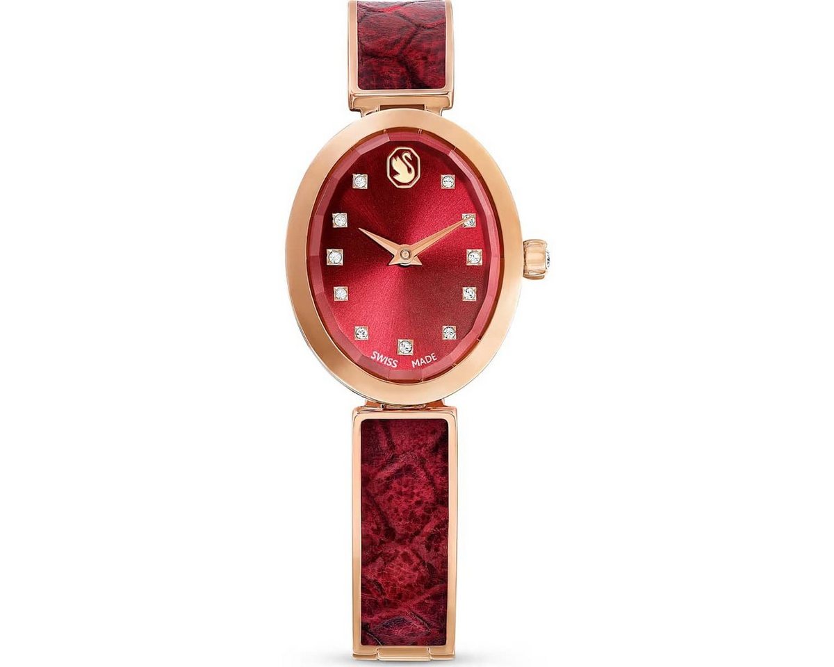 Swarovski Schweizer Uhr Swarovski Crystal Rock Oval Uhr 5675998 Schweizer Produktion, Rot, (1-tlg) von Swarovski