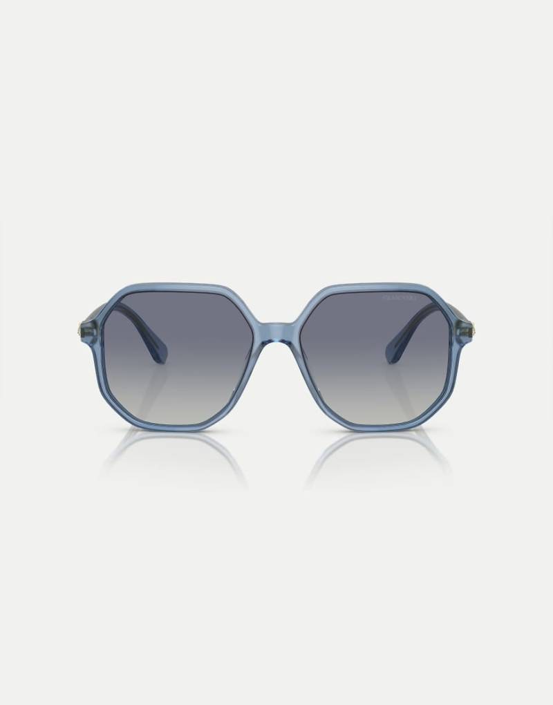 Swarovski - Sk6003 - Unregelmäßig geformte Sonnenbrille in Opalblau mit blauen Gläsern von Swarovski